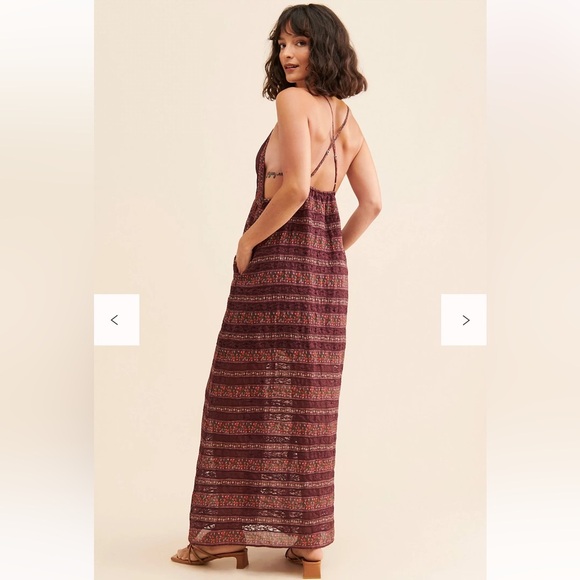 Free People Lace Plum Maxi Dress XS NWT | $284 Boho Cottagecore Vibes - Picture 2 of 6